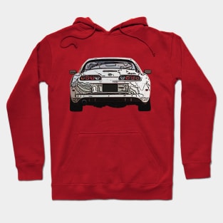 Creamy Dream: Toyota Supra White Posterize Front Design for Teen Car Enthusiasts Hoodie